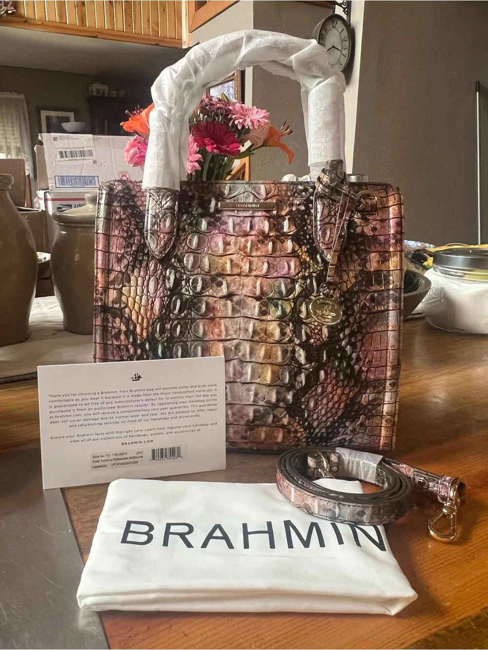 Brahmin Caroline Small Rattlesnake Melbourne nwt